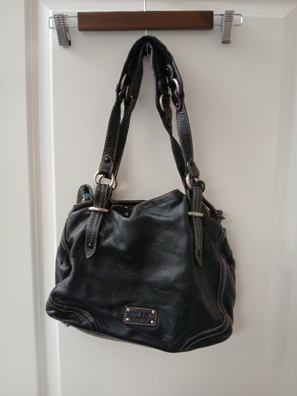 Women's Sak Black Leather Shoulder Bag